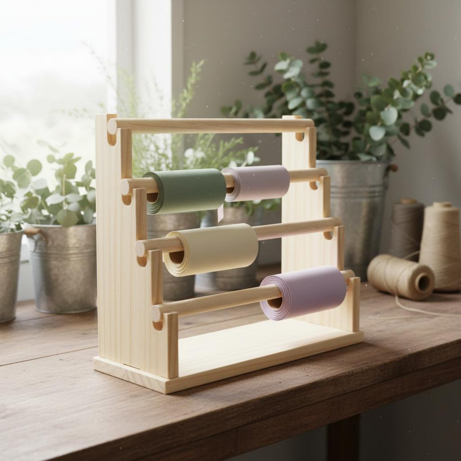 Display Stand Wood - Masaüstü Takı Rafı Doğal Ahşap Katmanlı