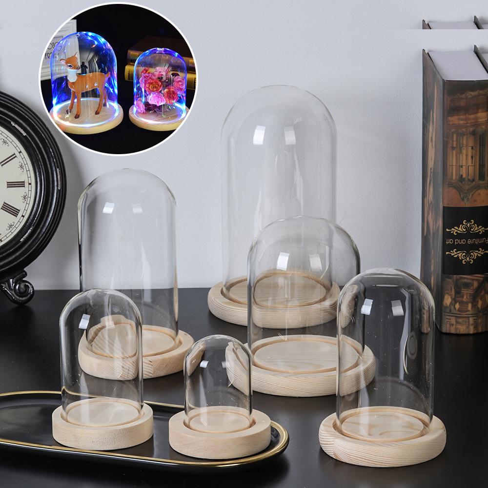 Display Stand Wood - Cam Cloche Kavanoz Ekran Standı Kapak