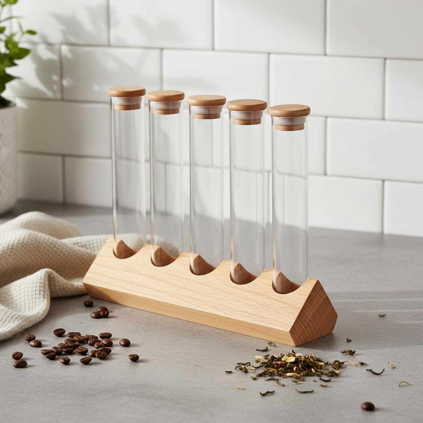 Ahşap Standlı Cam Tüp Kap Seti - Display Stand Wood incelemesi ve fiyatı